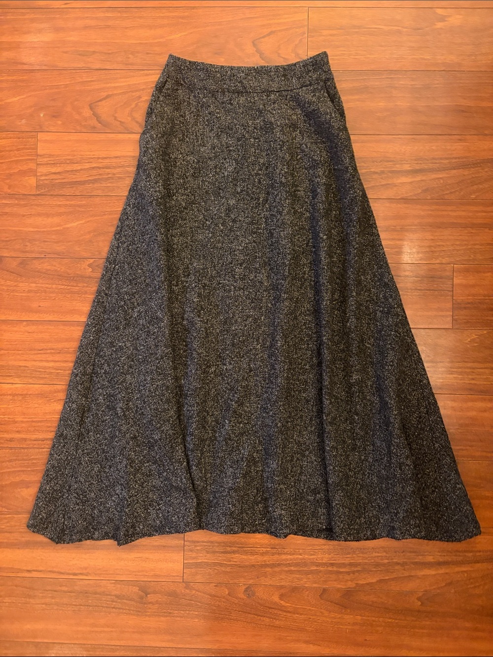 PERSUN Flare Cotton Maxi Skirt in Charcoal Gray